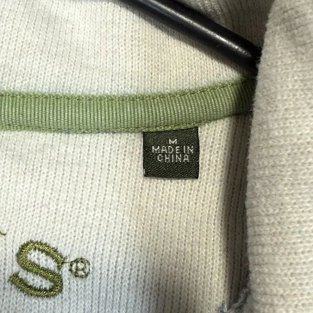 Orvis Pullover Mens Medium Blue Quarter Zip Lightweight Cotton Casual Preppy
